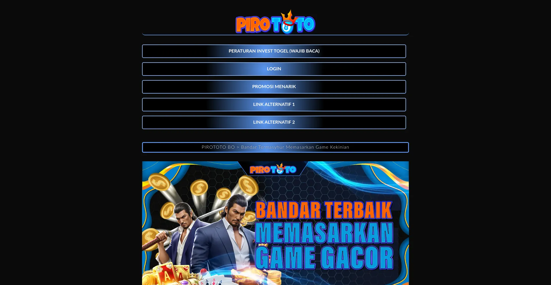 Website screenshot of Pirototo-bo.org