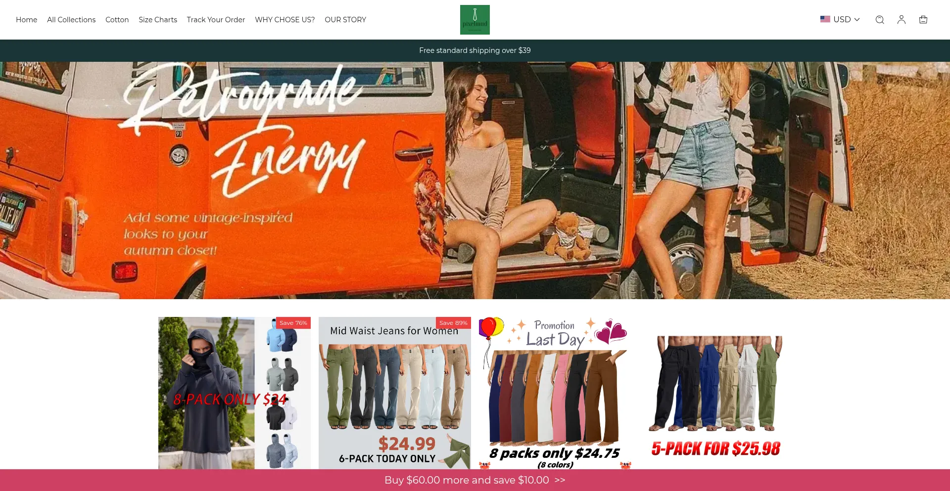 Website screenshot of Pixelmud.com