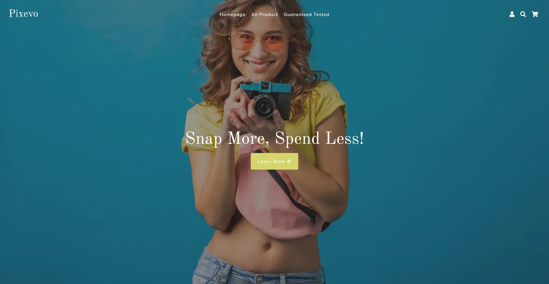 Website screenshot of Pixevo.shop