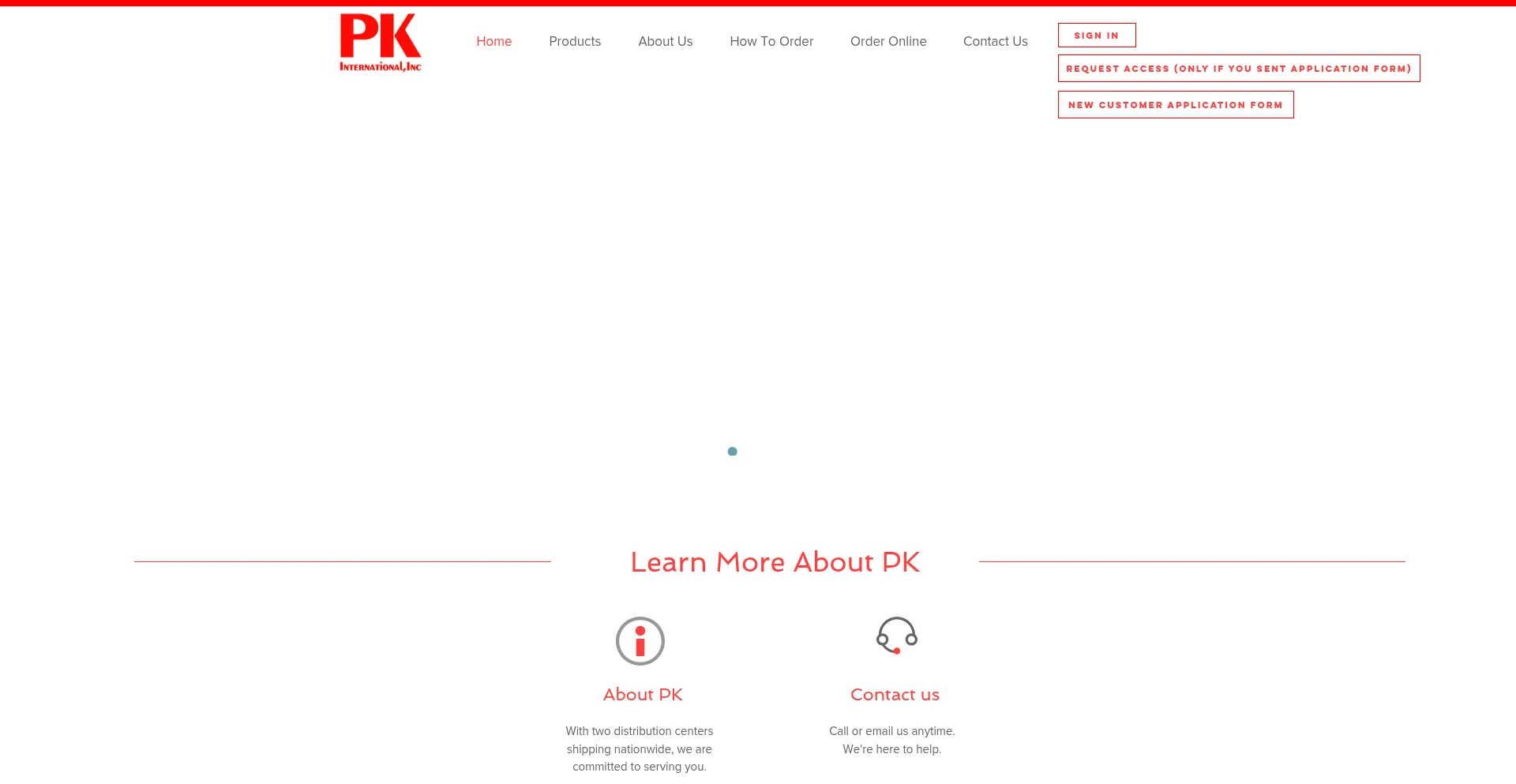 Website screenshot of Pkbeauty.com