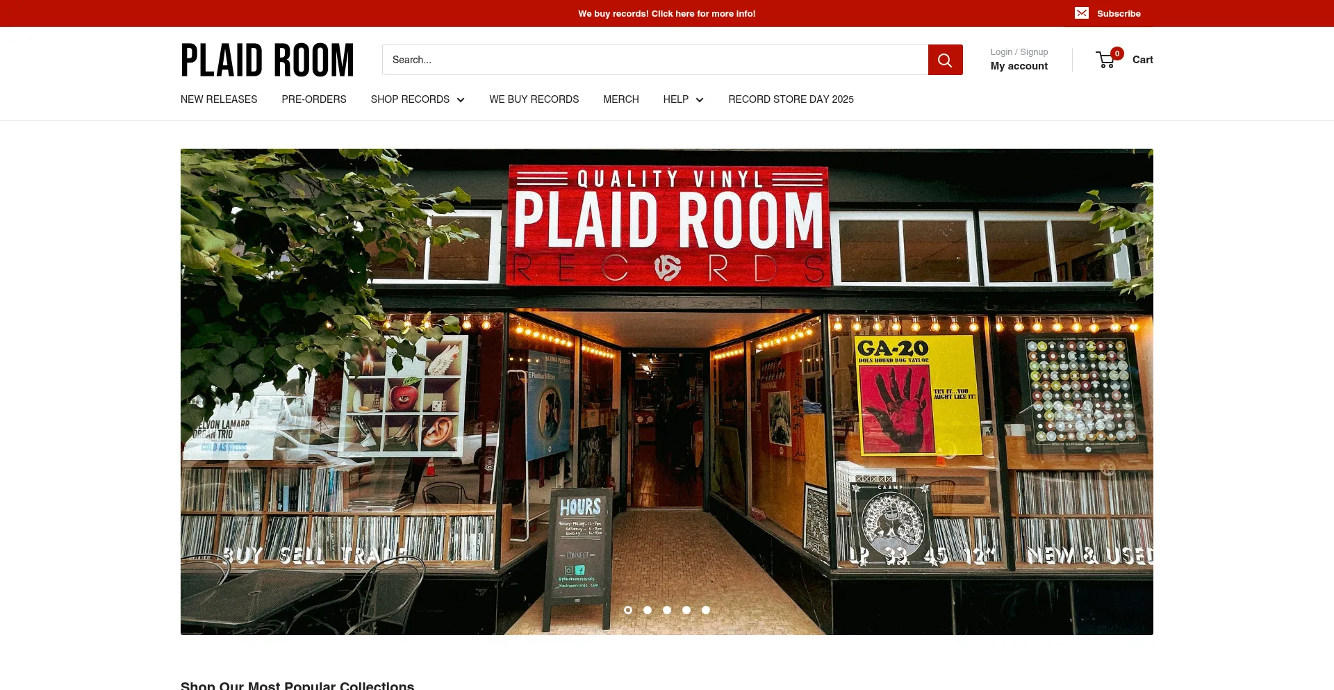 Website screenshot of Plaidroomrecords.com