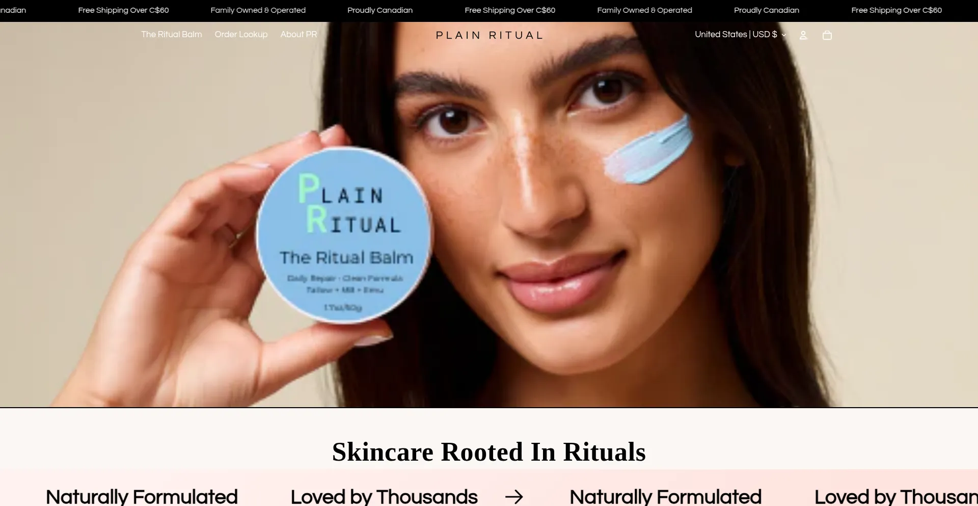 Website screenshot of Plainritual.com