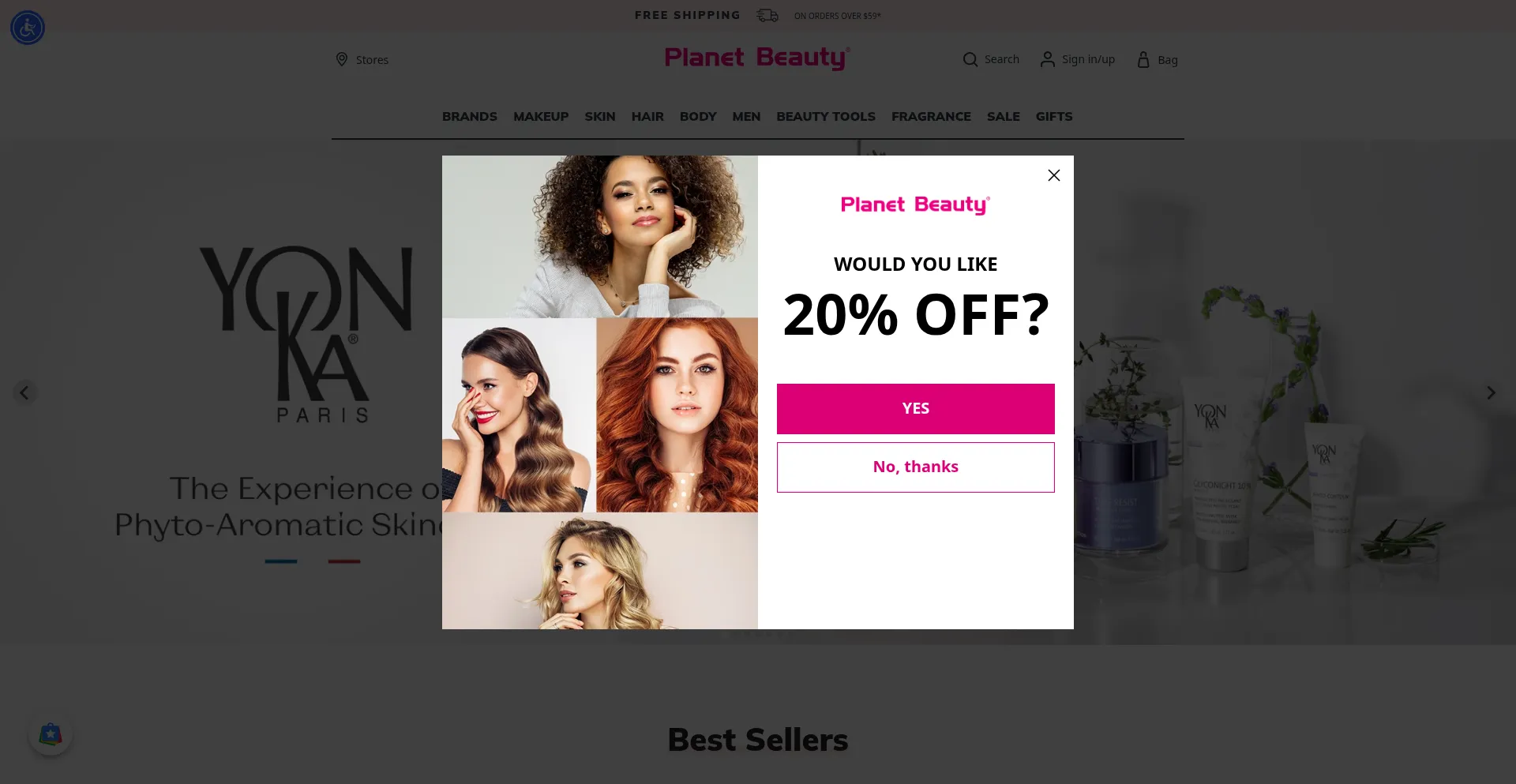 Website screenshot of Planetbeauty.com