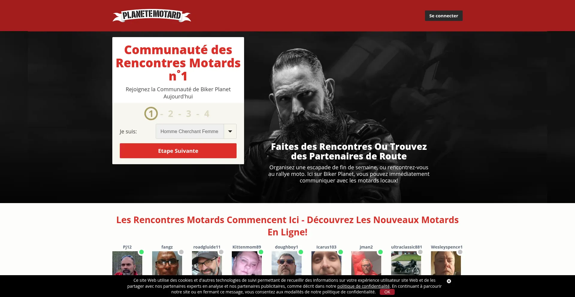 Website screenshot of Planetemotard.fr