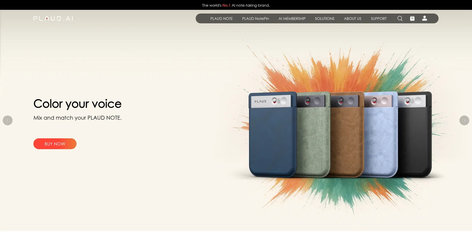 Website screenshot of Plaud.ai