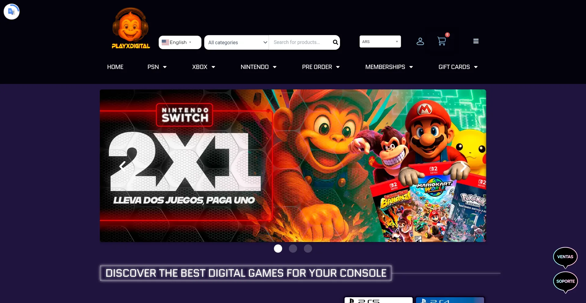 Website screenshot of Playxdigital.com