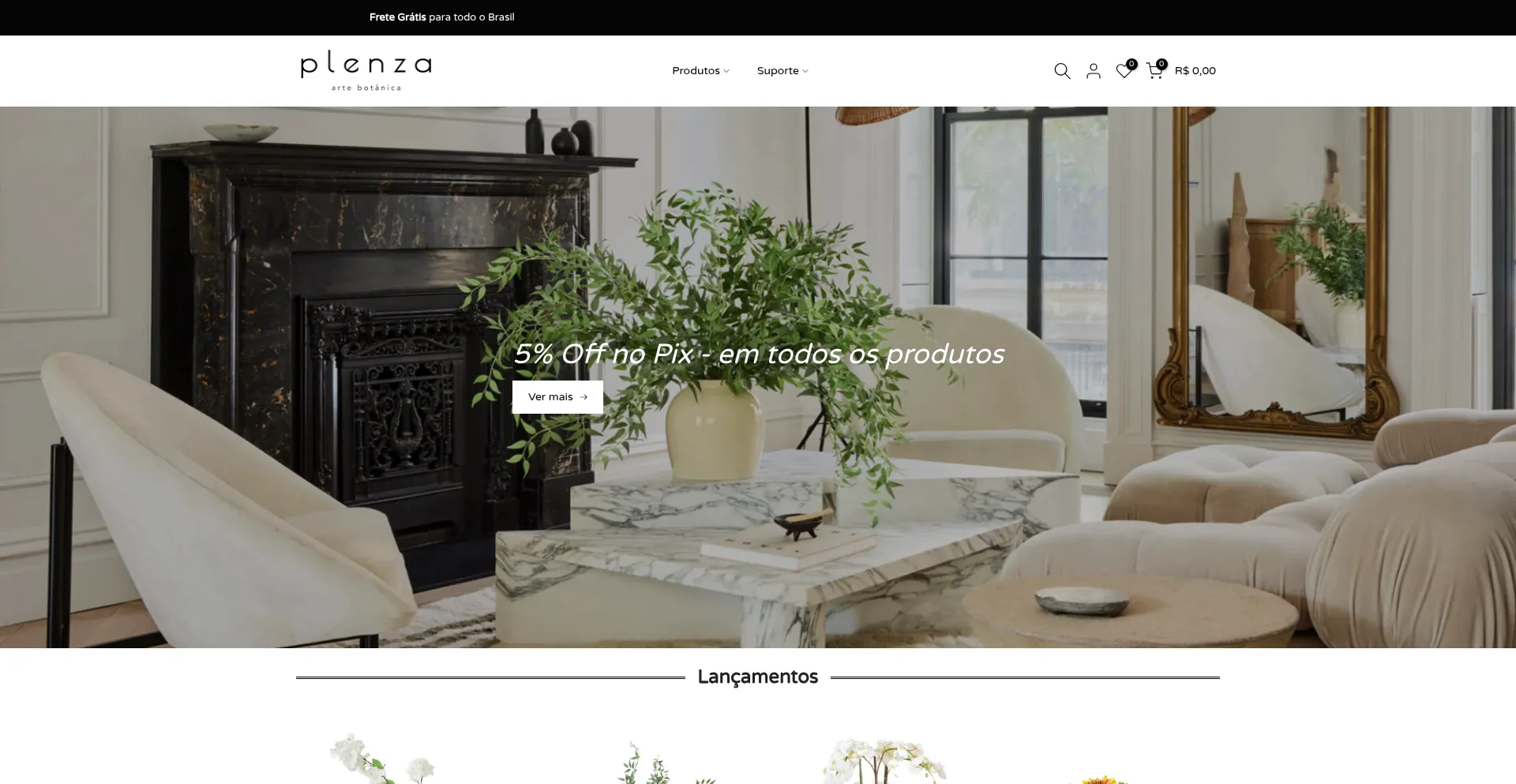 Website screenshot of Plenza.com.br
