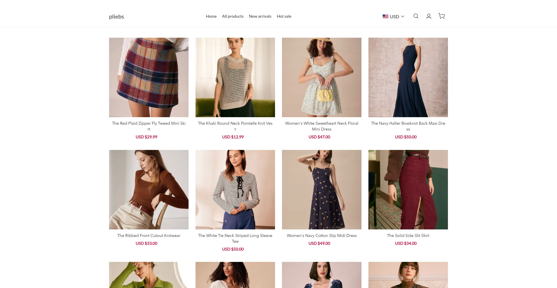 Website screenshot of Pliebs.com