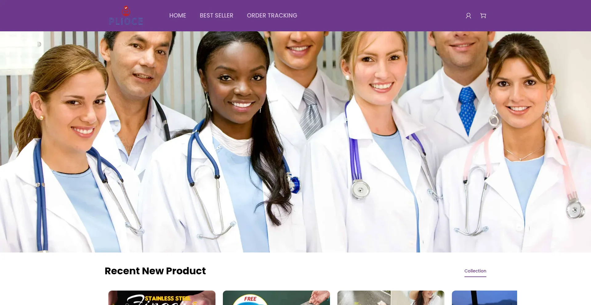 Website screenshot of Plioce.shop