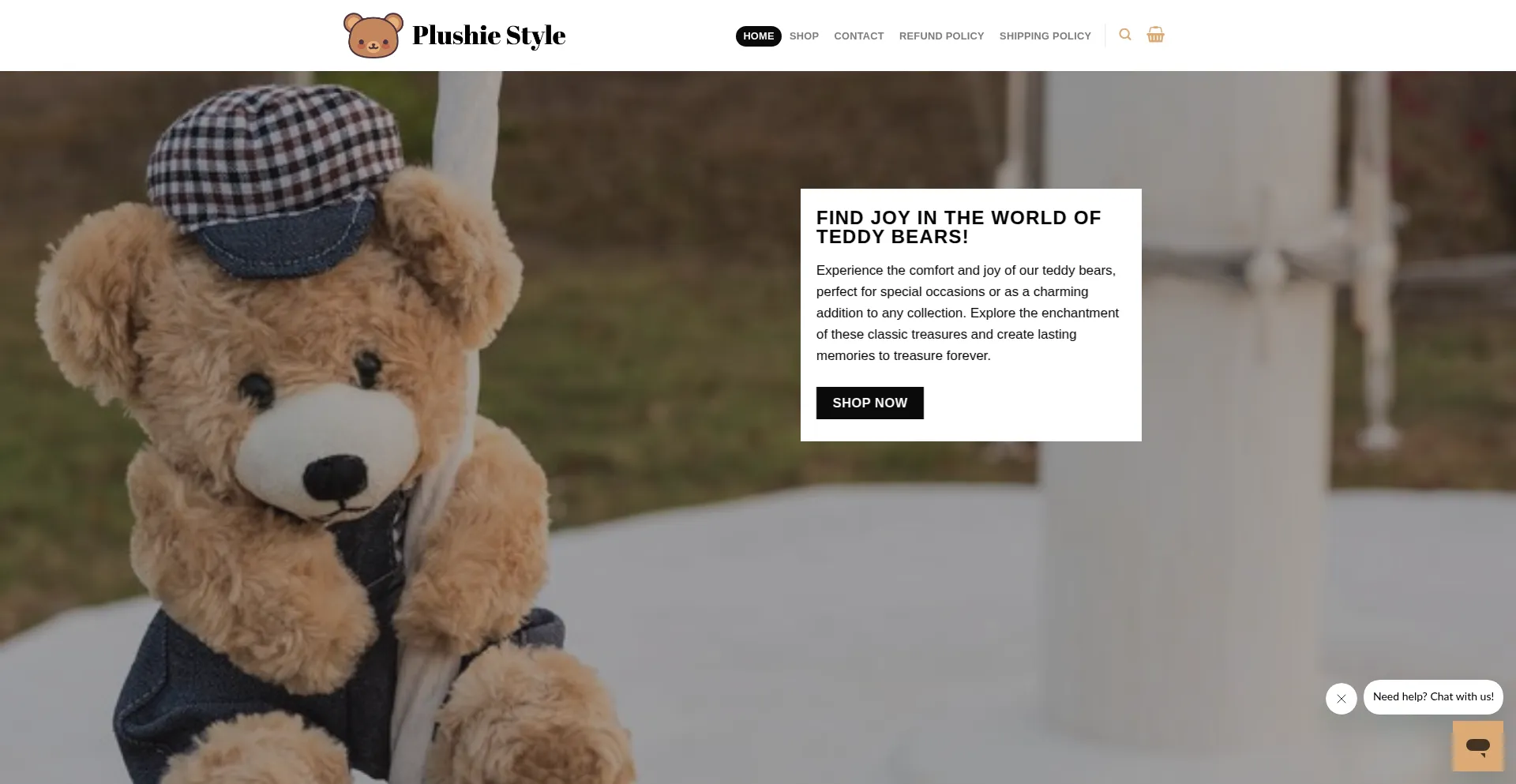 Website screenshot of Plushiestyle.com