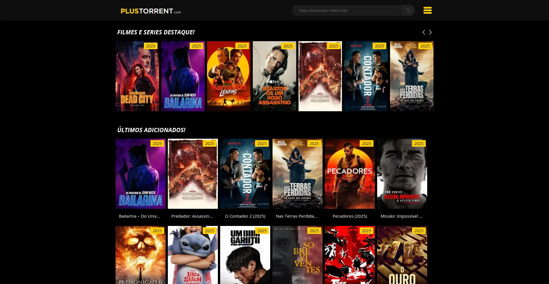 Website screenshot of Plustorrent.com