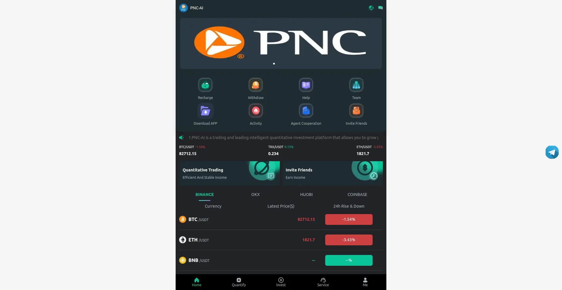 Website screenshot of Pncai.top