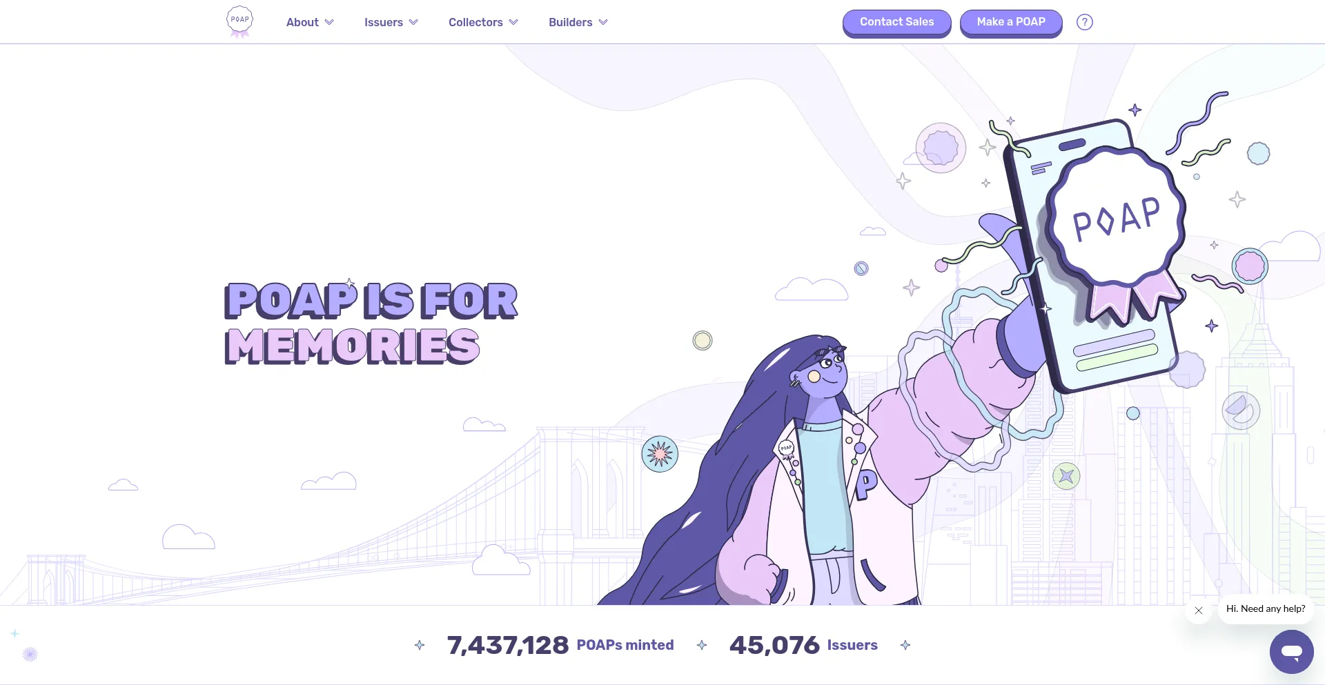 Website screenshot of Poap.xyz