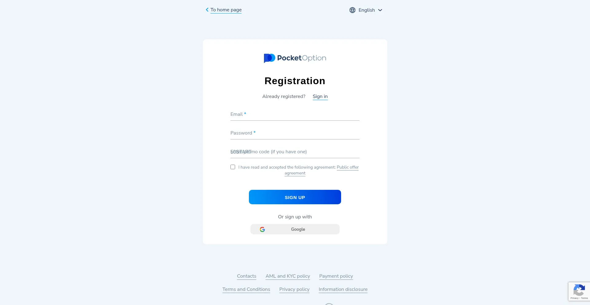 Website screenshot of Pocketoptraders.com