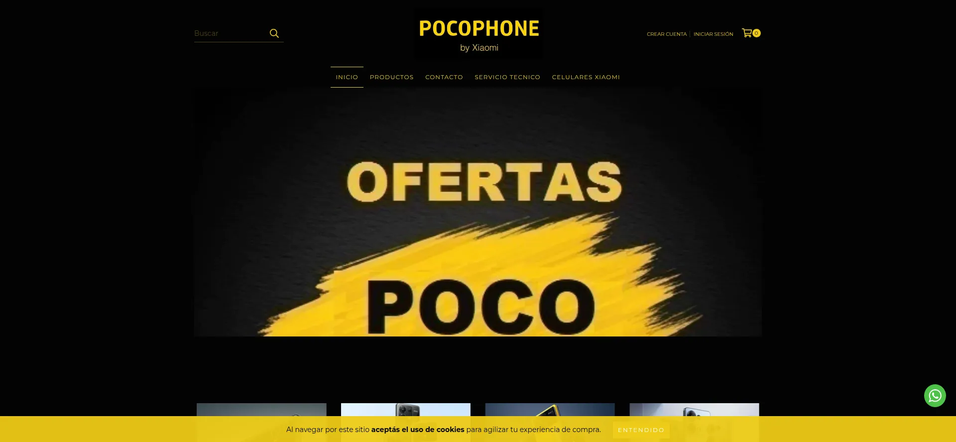 Website screenshot of Pocophone.com.ar