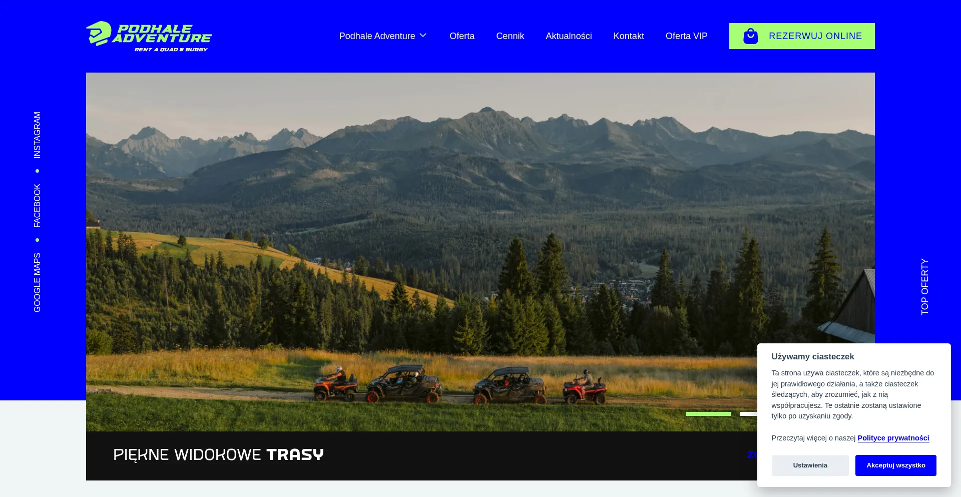 Website screenshot of Podhaleadventure.pl