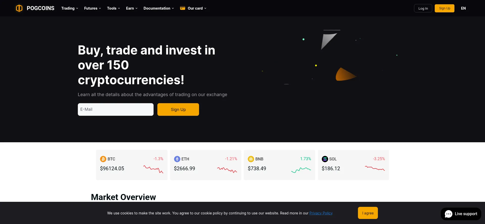 Website screenshot of Pogcoins.com