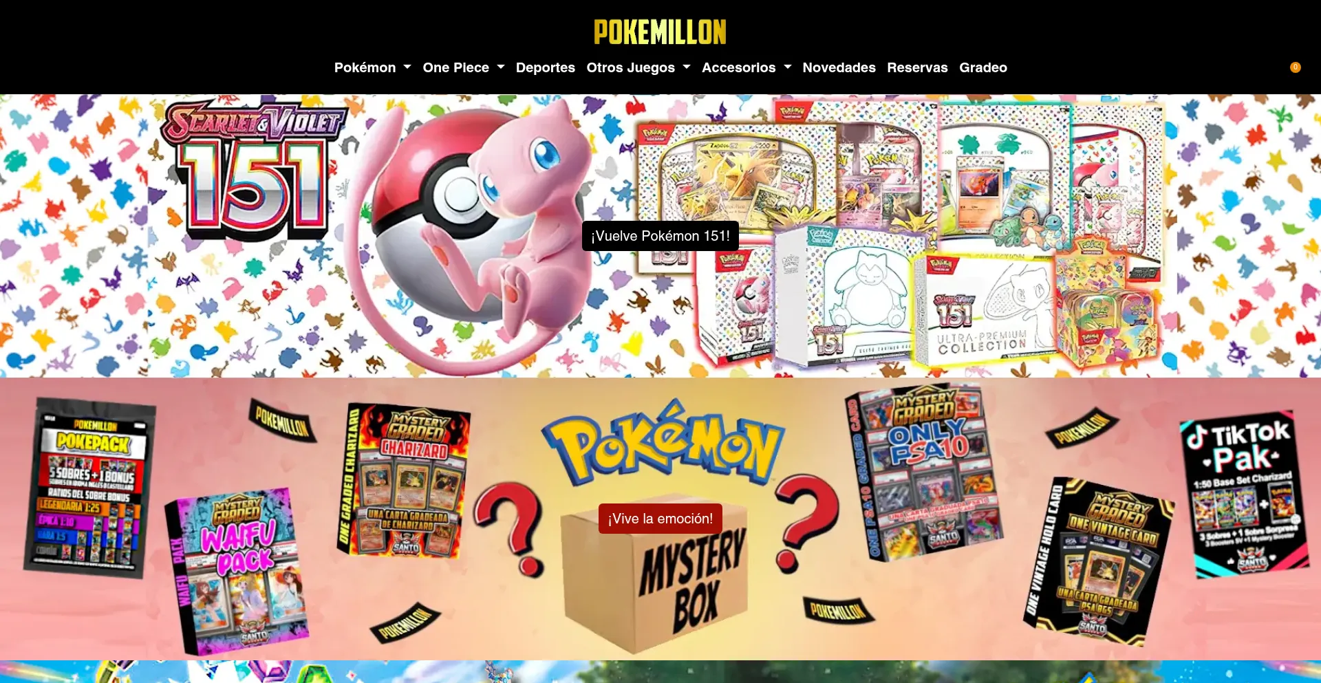 Website screenshot of Pokemillon.com