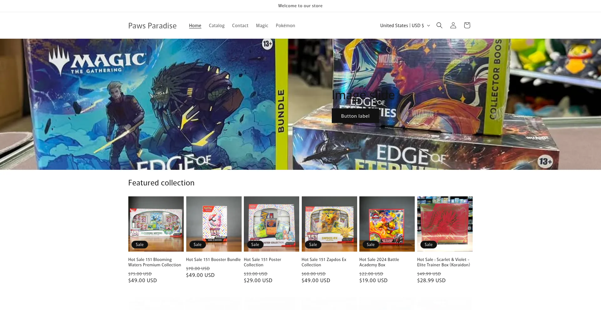 Website screenshot of Pokemonhk.shop