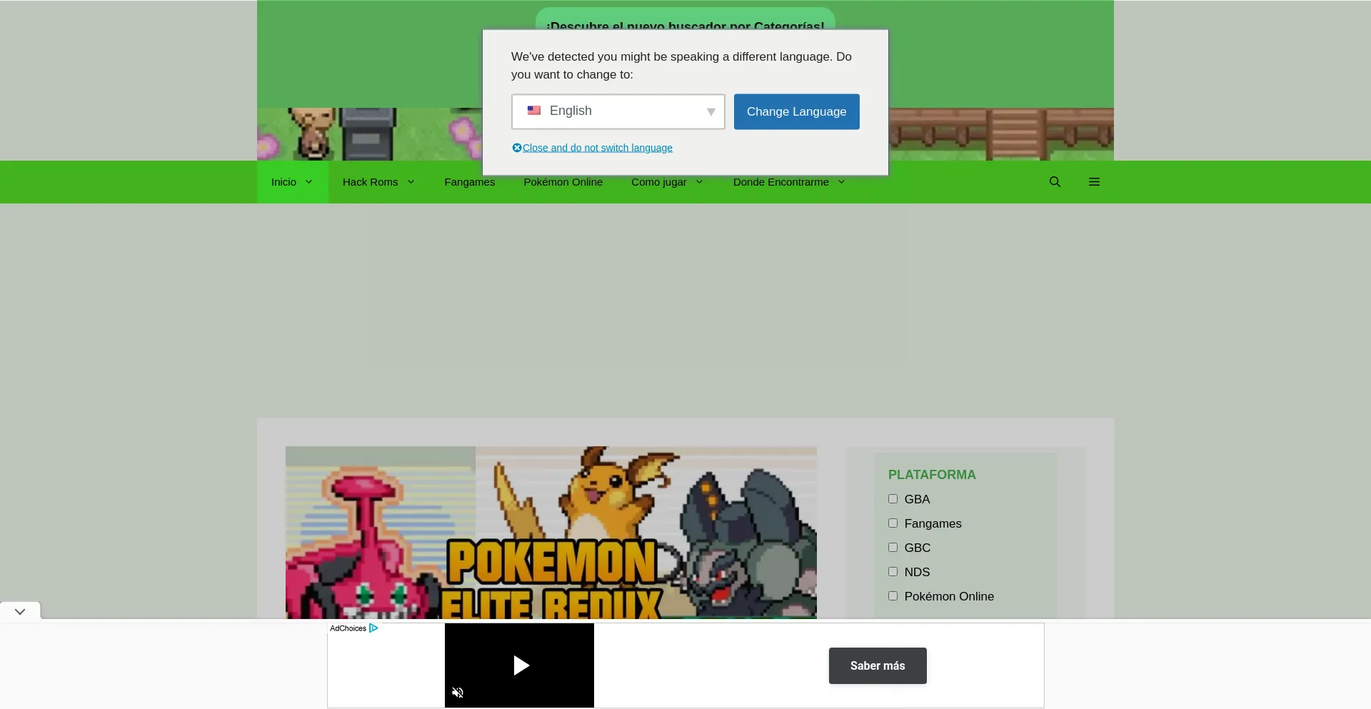 Website screenshot of Pokemundo.com