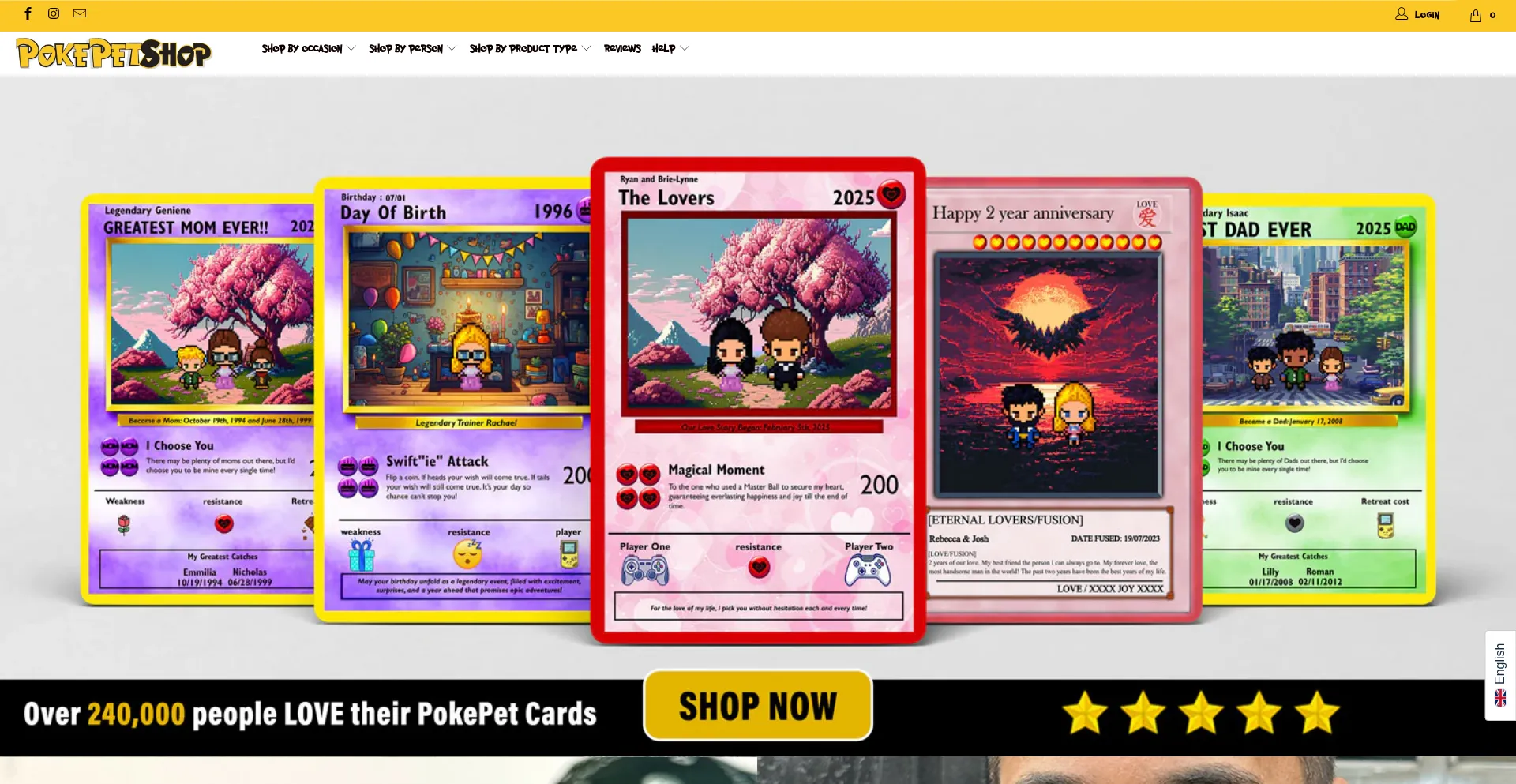 Website screenshot of Pokepetshop.com