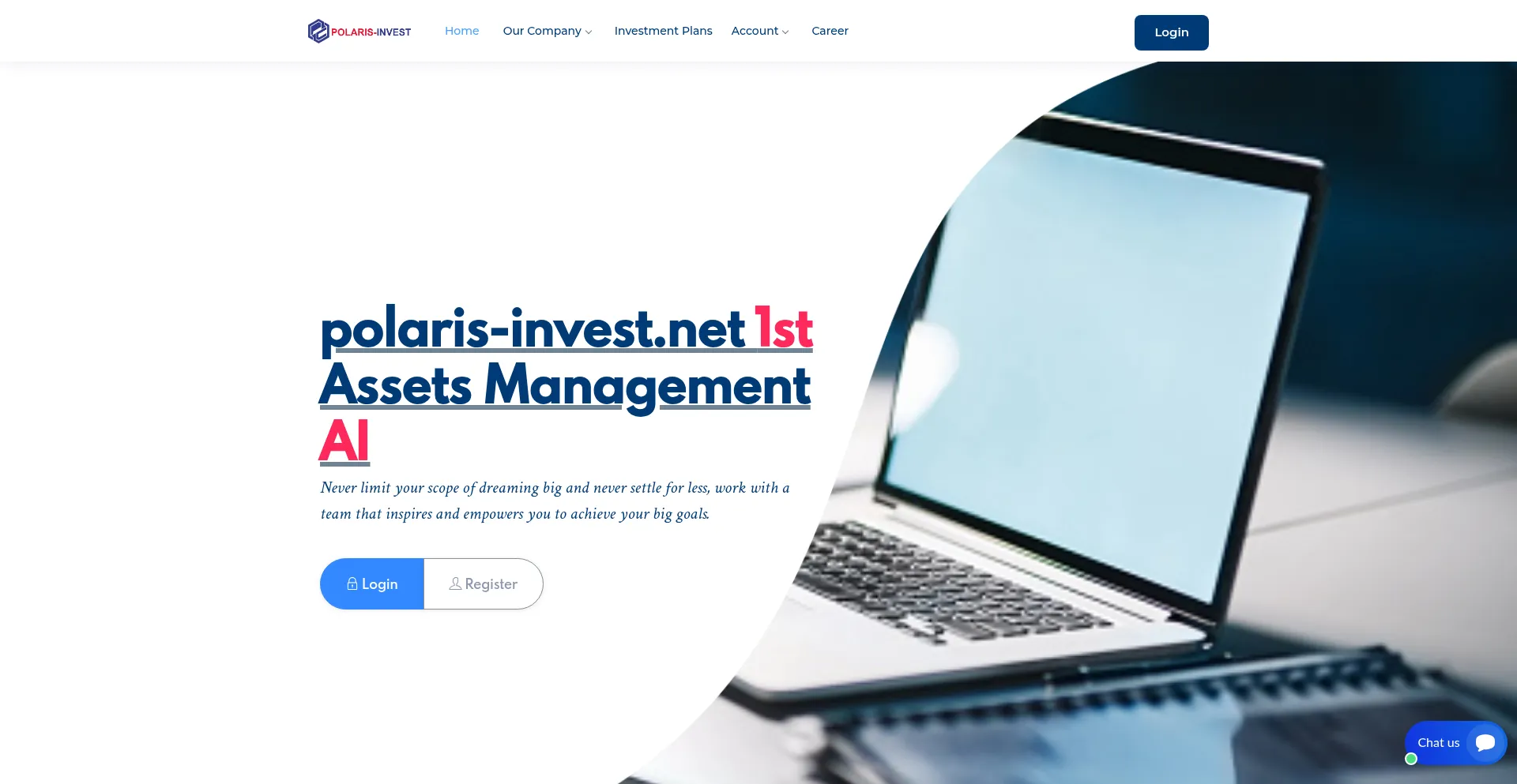 Website screenshot of Polaris-invest.net