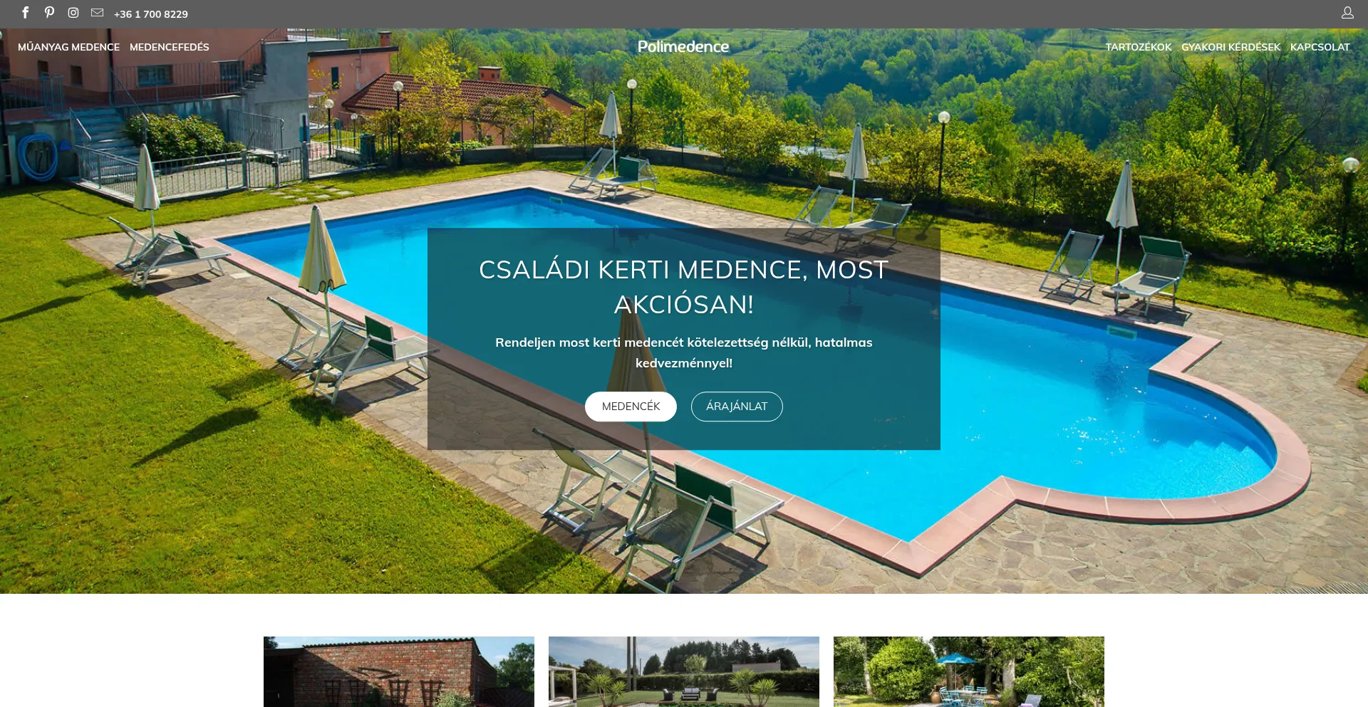 Website screenshot of Polimedence.hu