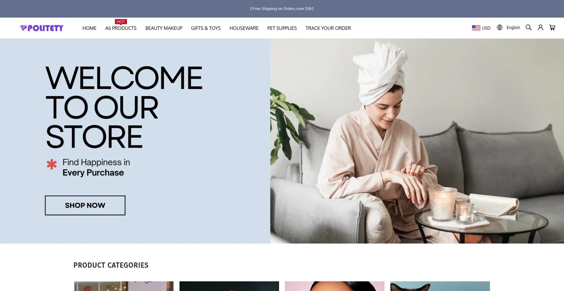 Website screenshot of Politety.com