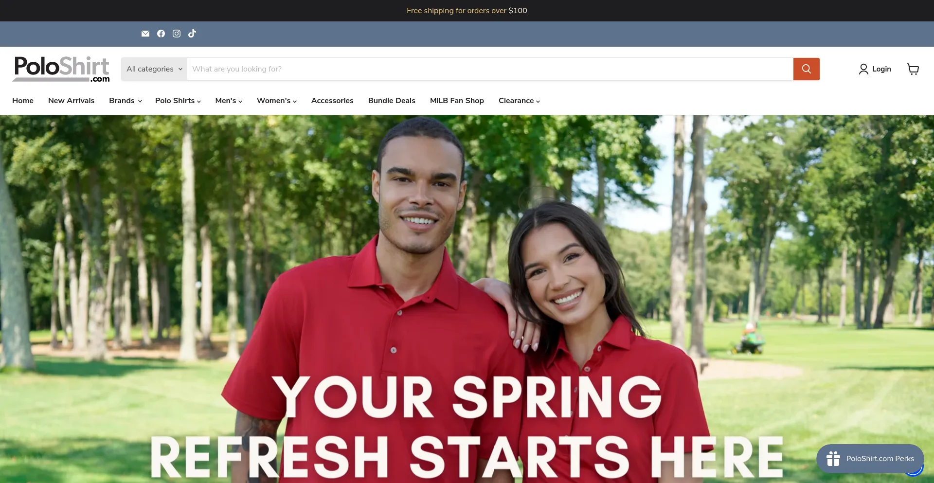Website screenshot of Poloshirt.com