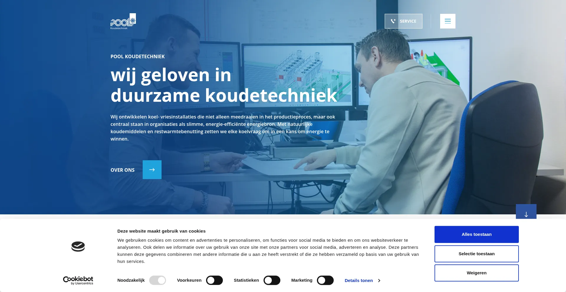 Website screenshot of Pool-koudetechniek.nl