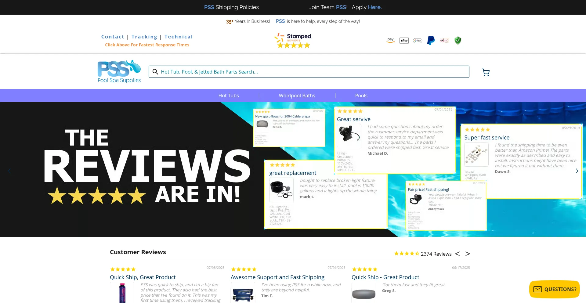 Website screenshot of Pool-spa-supplies.com