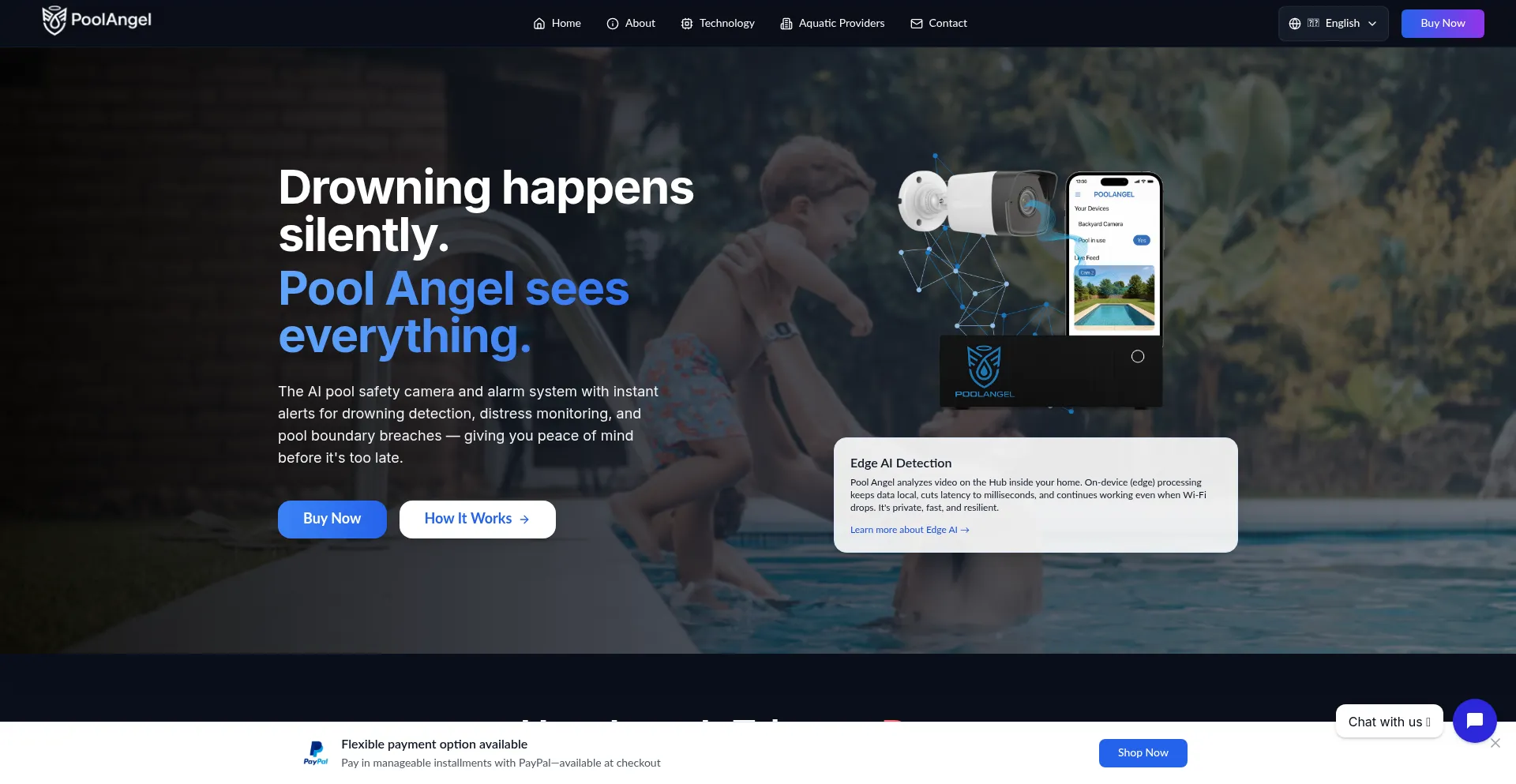 Website screenshot of Poolangelofficial.com