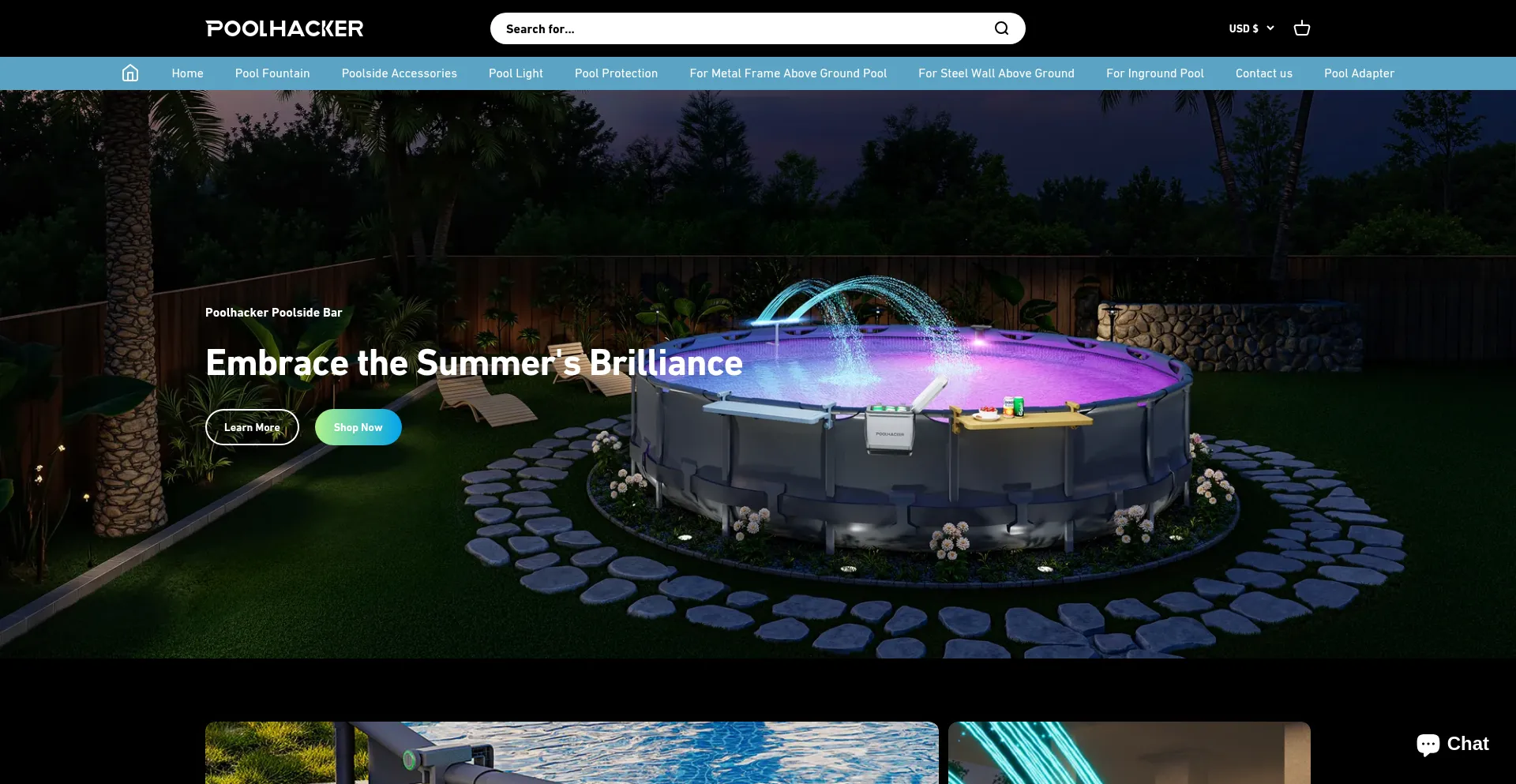 Website screenshot of Poolhacker.com
