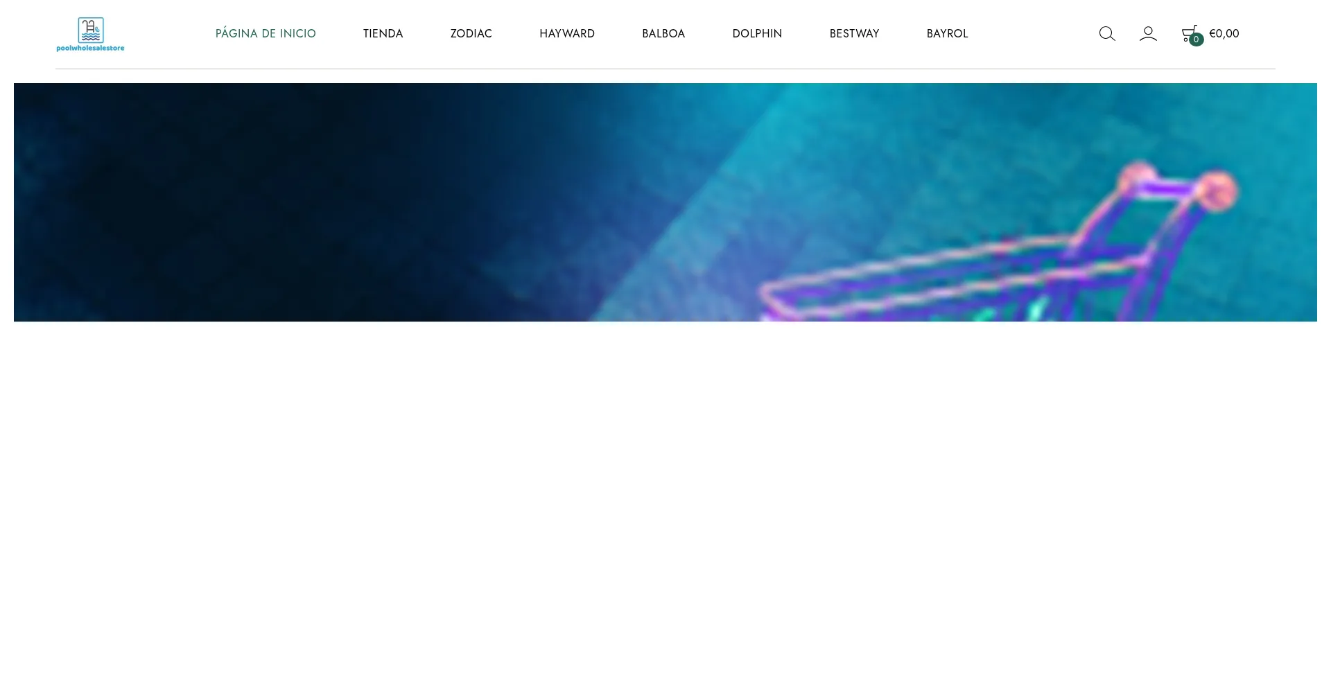 Website screenshot of Poolwholesalestore.com