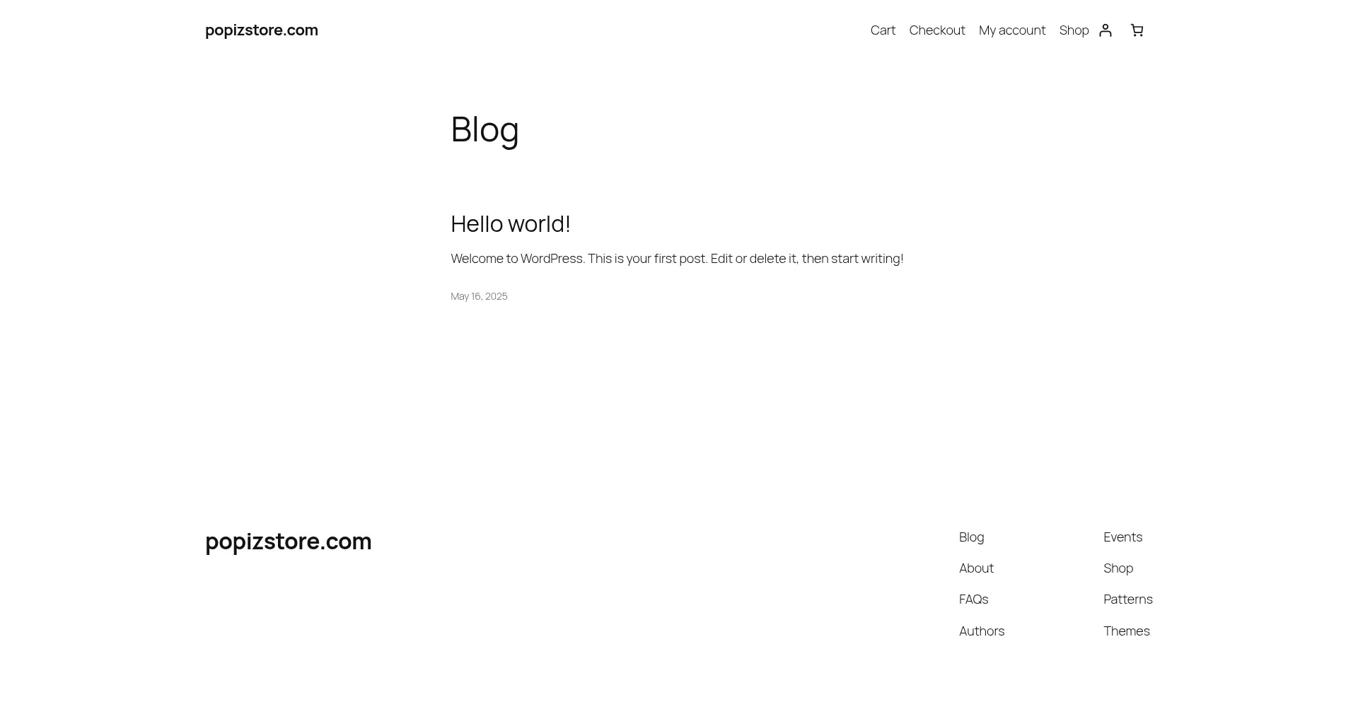 Website screenshot of Popizstore.com