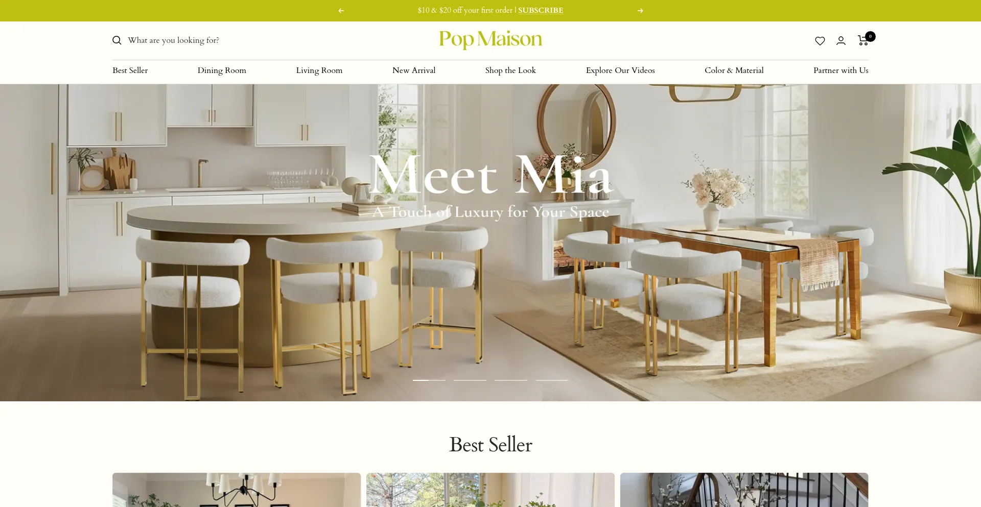 Website screenshot of Popmaison.com