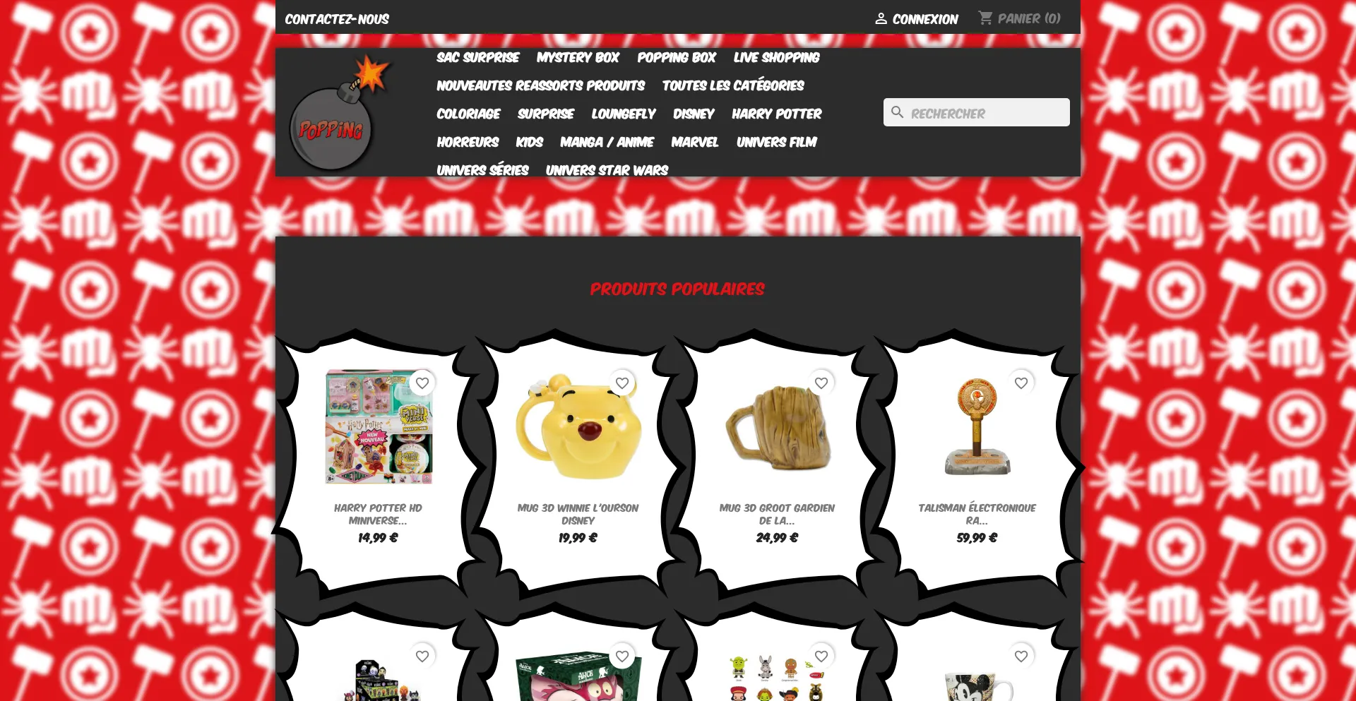 Website screenshot of Popping-boutiques.com