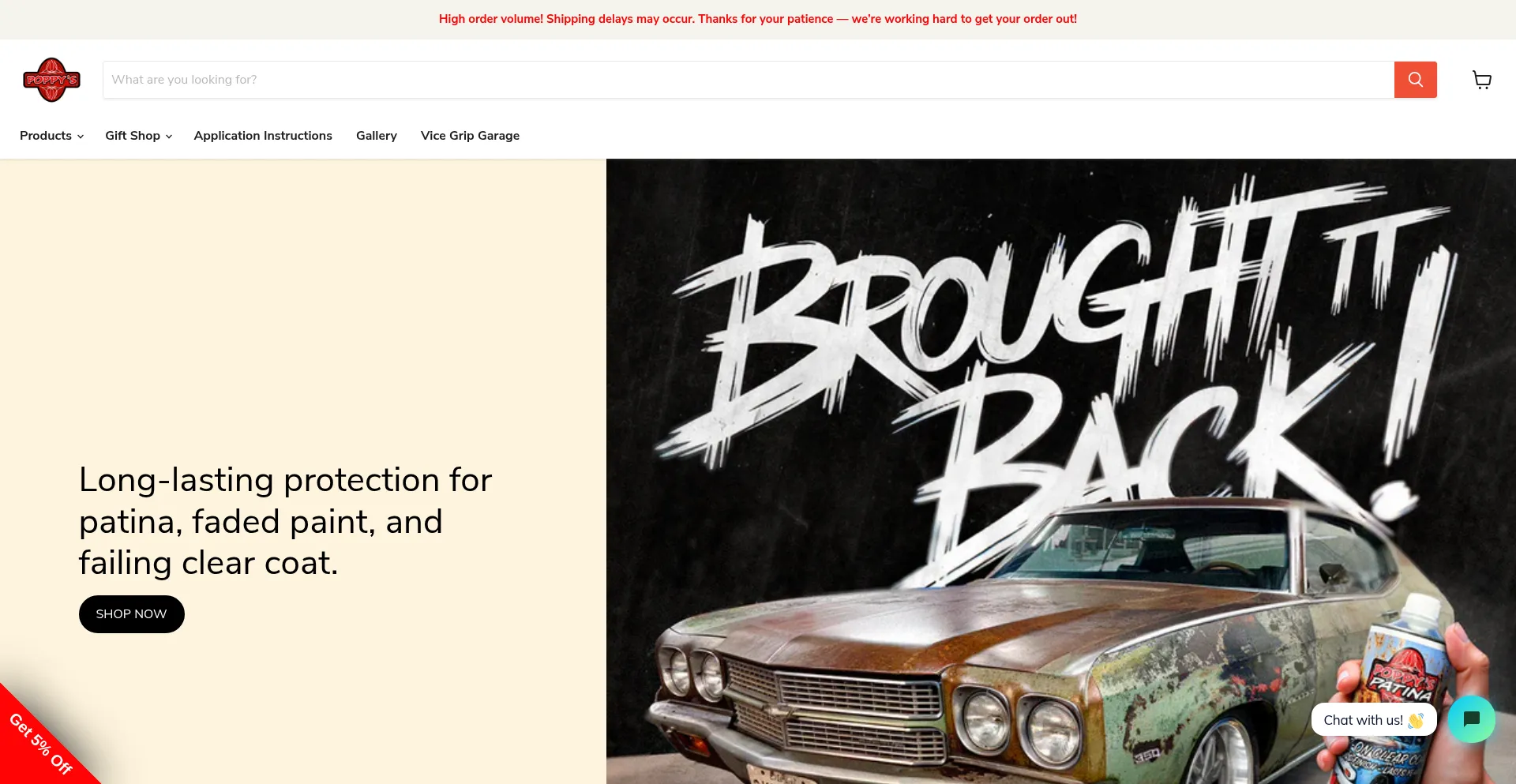 Website screenshot of Poppyspatina.com