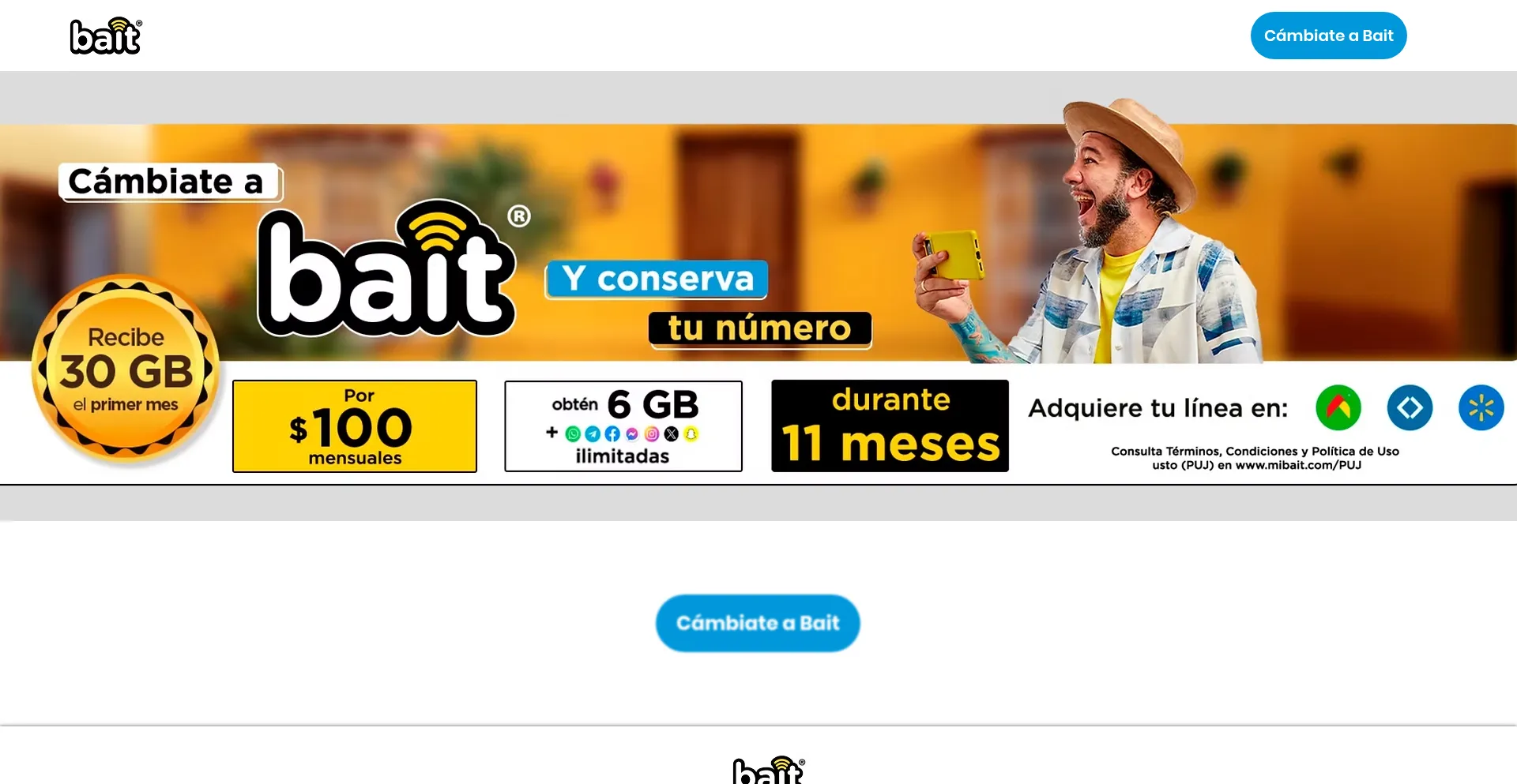 Website screenshot of Portabilidad-bait.com