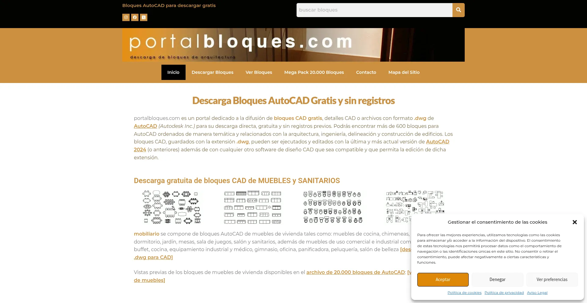 Website screenshot of Portalbloques.com