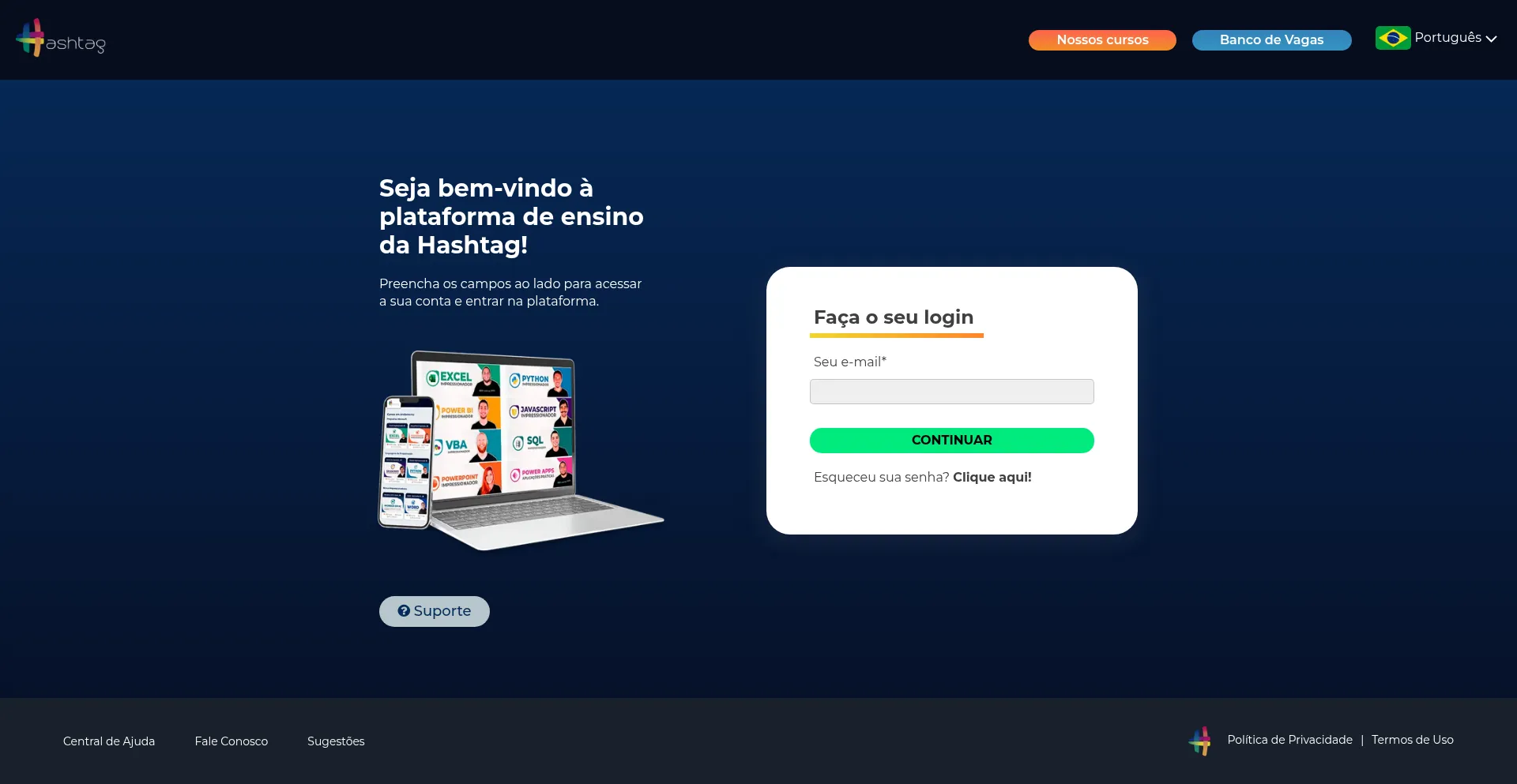 Website screenshot of Portalhashtag.com
