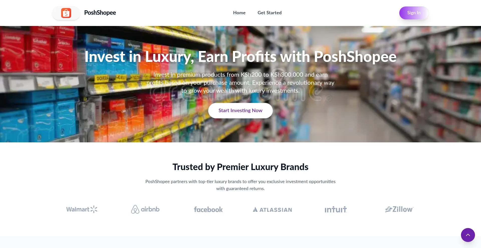 Website screenshot of Poshshopey.shop