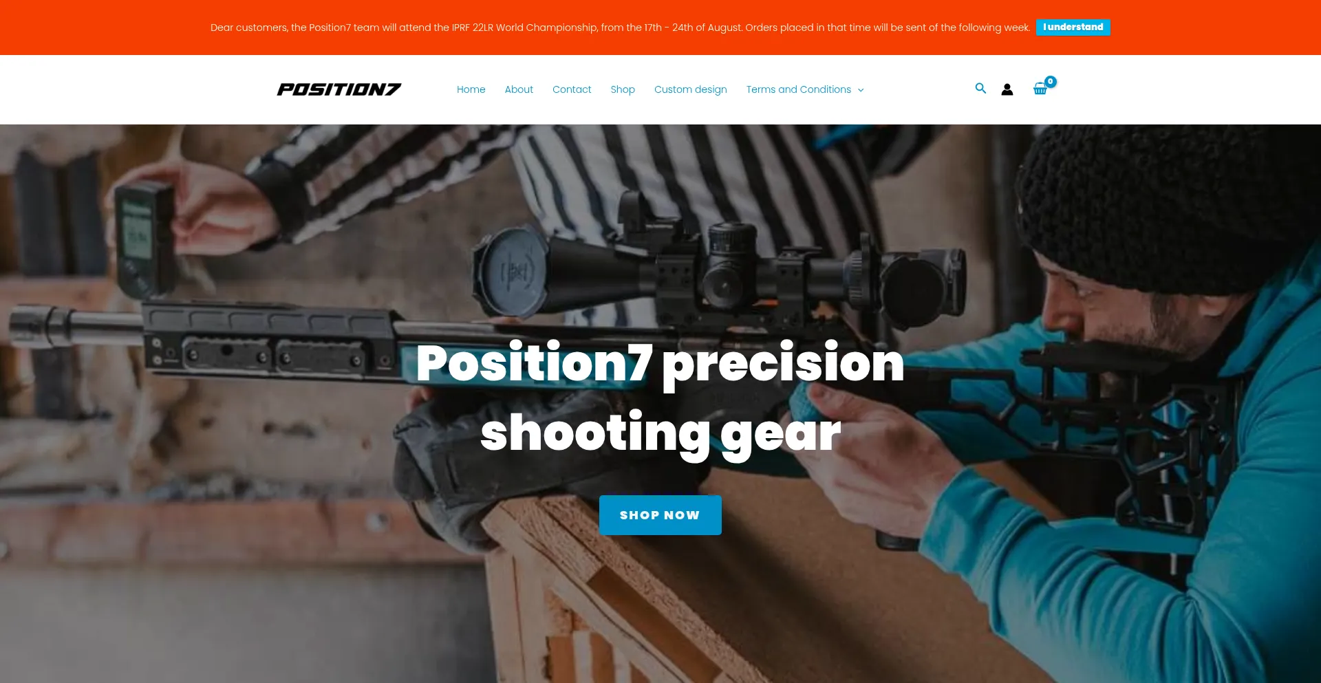 Website screenshot of Position7.com