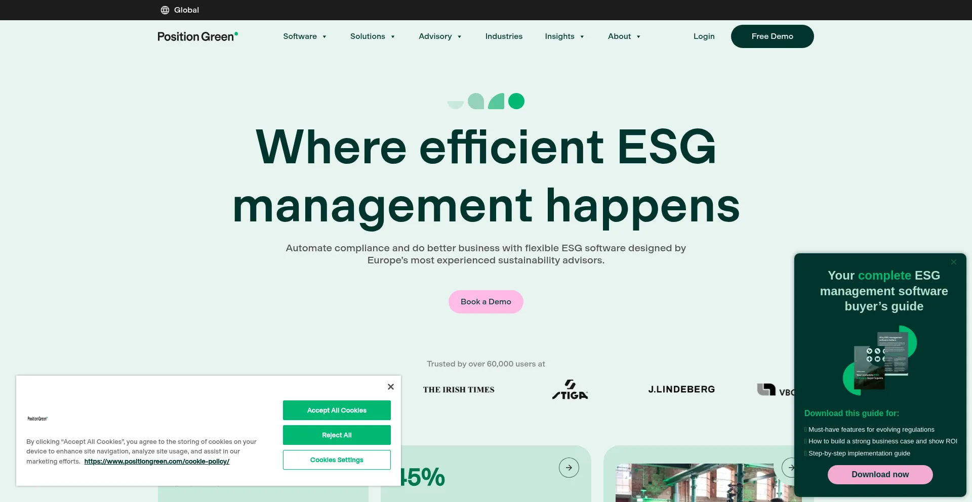 Website screenshot of Positiongreen.com