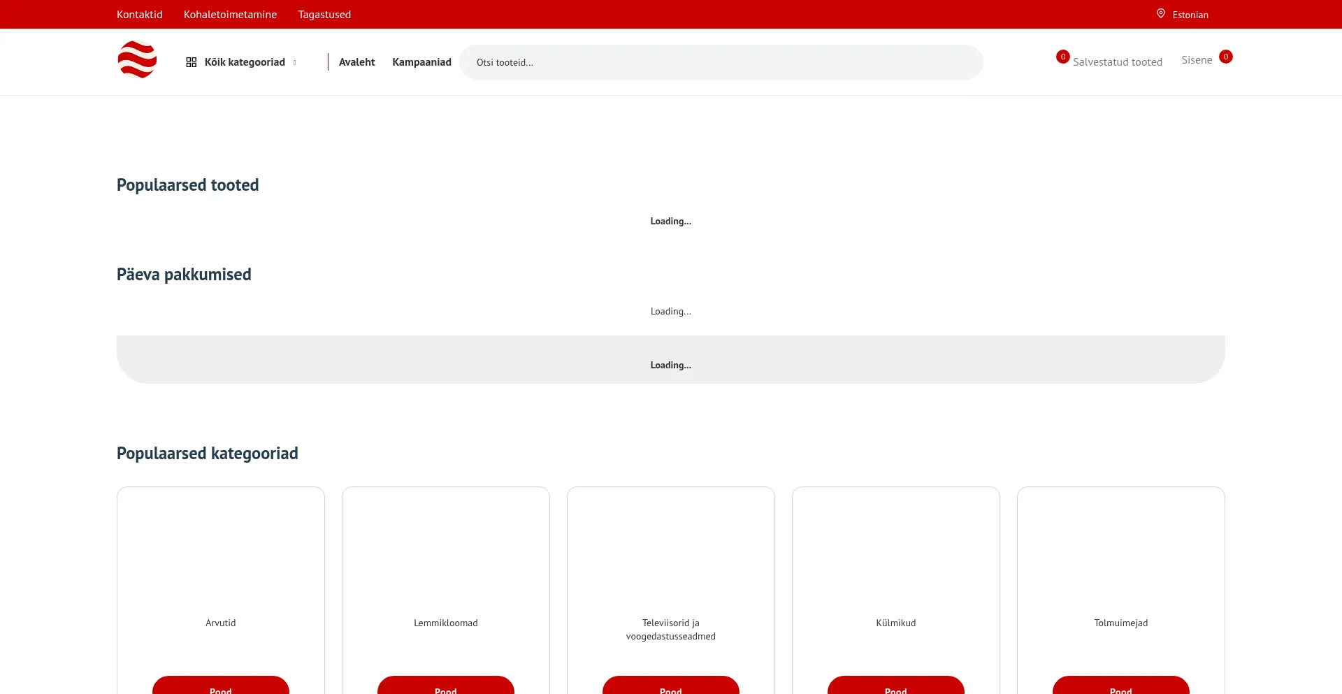 Website screenshot of Posty.ee
