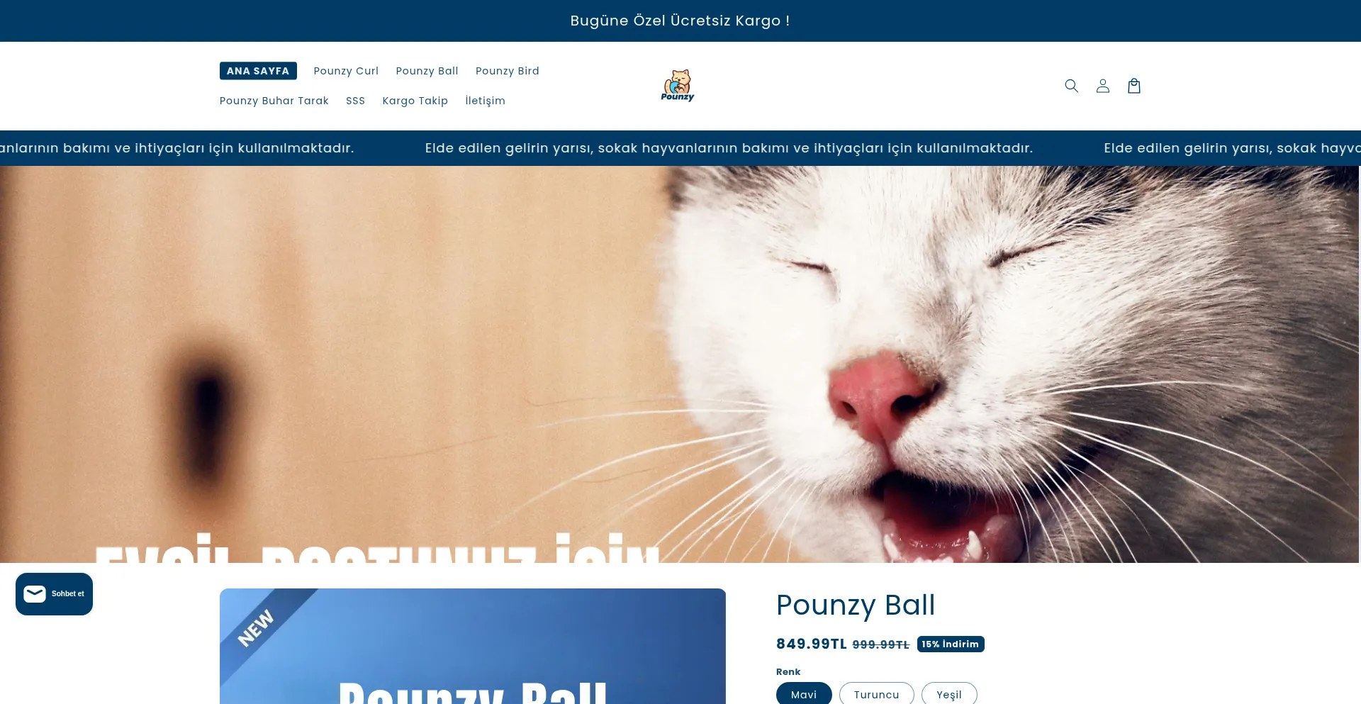 Website screenshot of Pounzyball.com