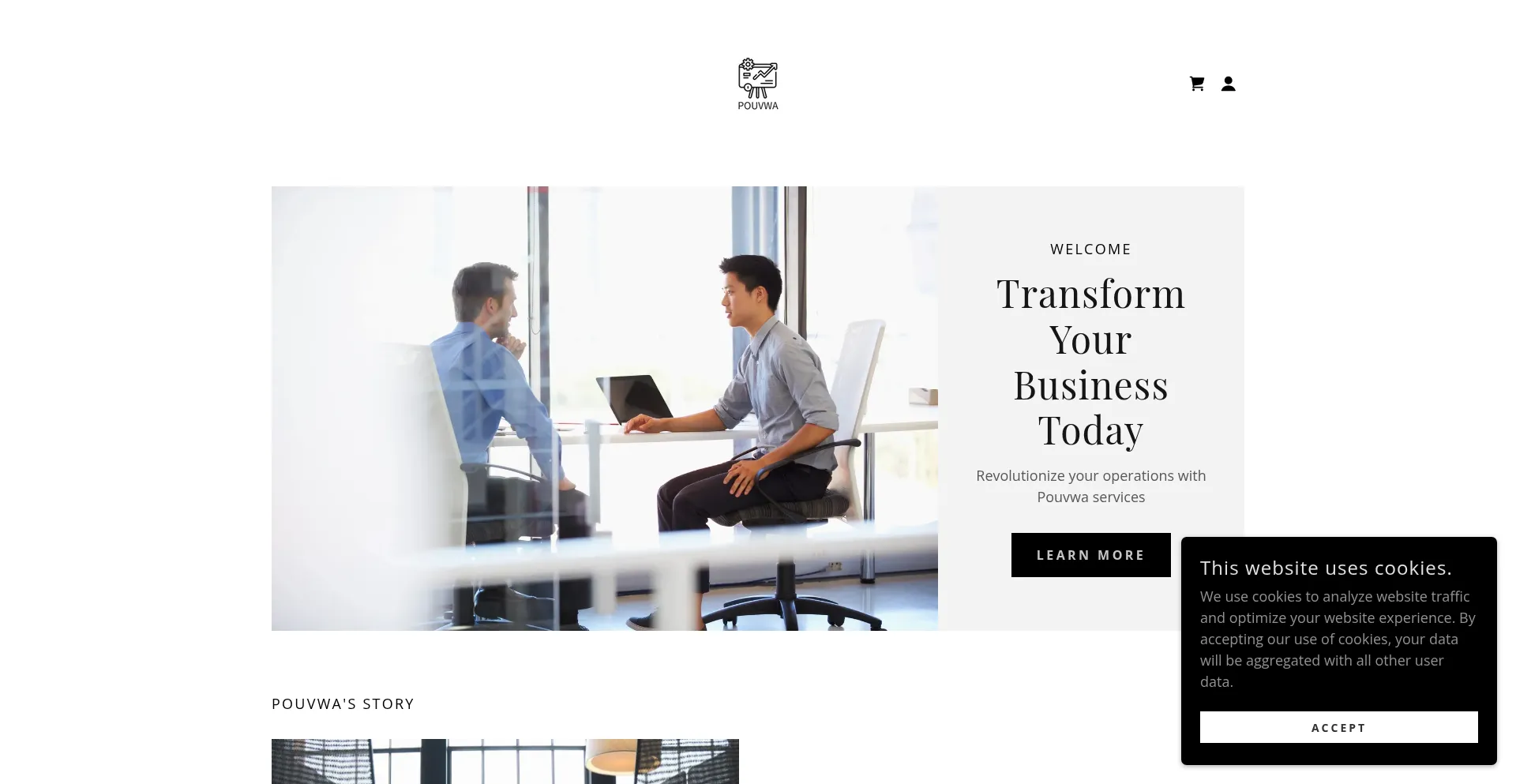 Website screenshot of Pouvwa.net