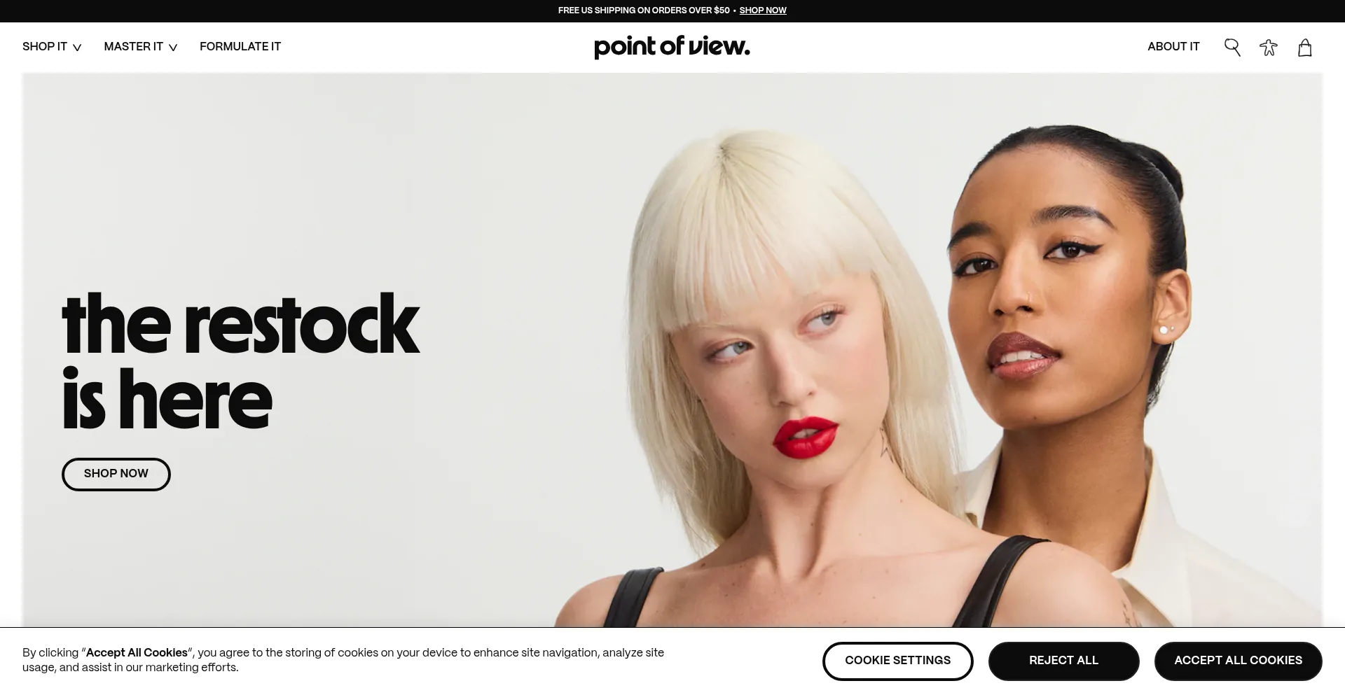 Website screenshot of Povbeauty.com