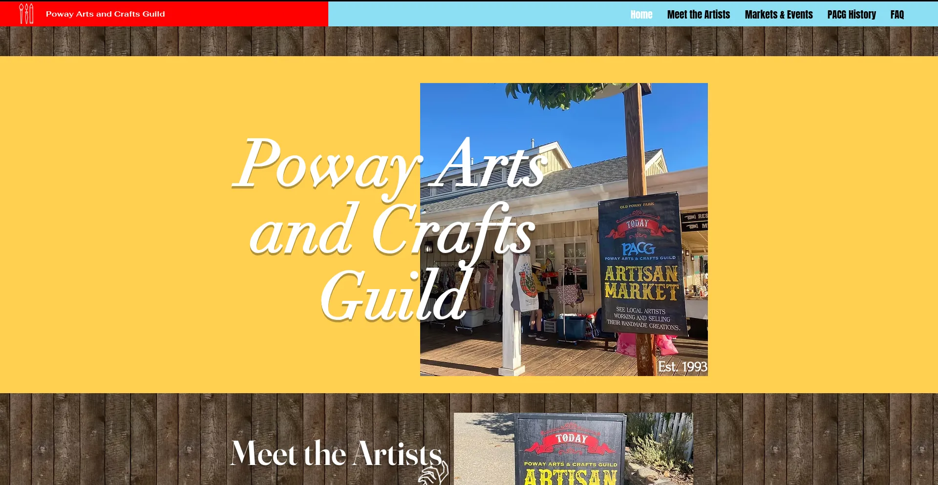 Website screenshot of Powayartscraftsguild.org
