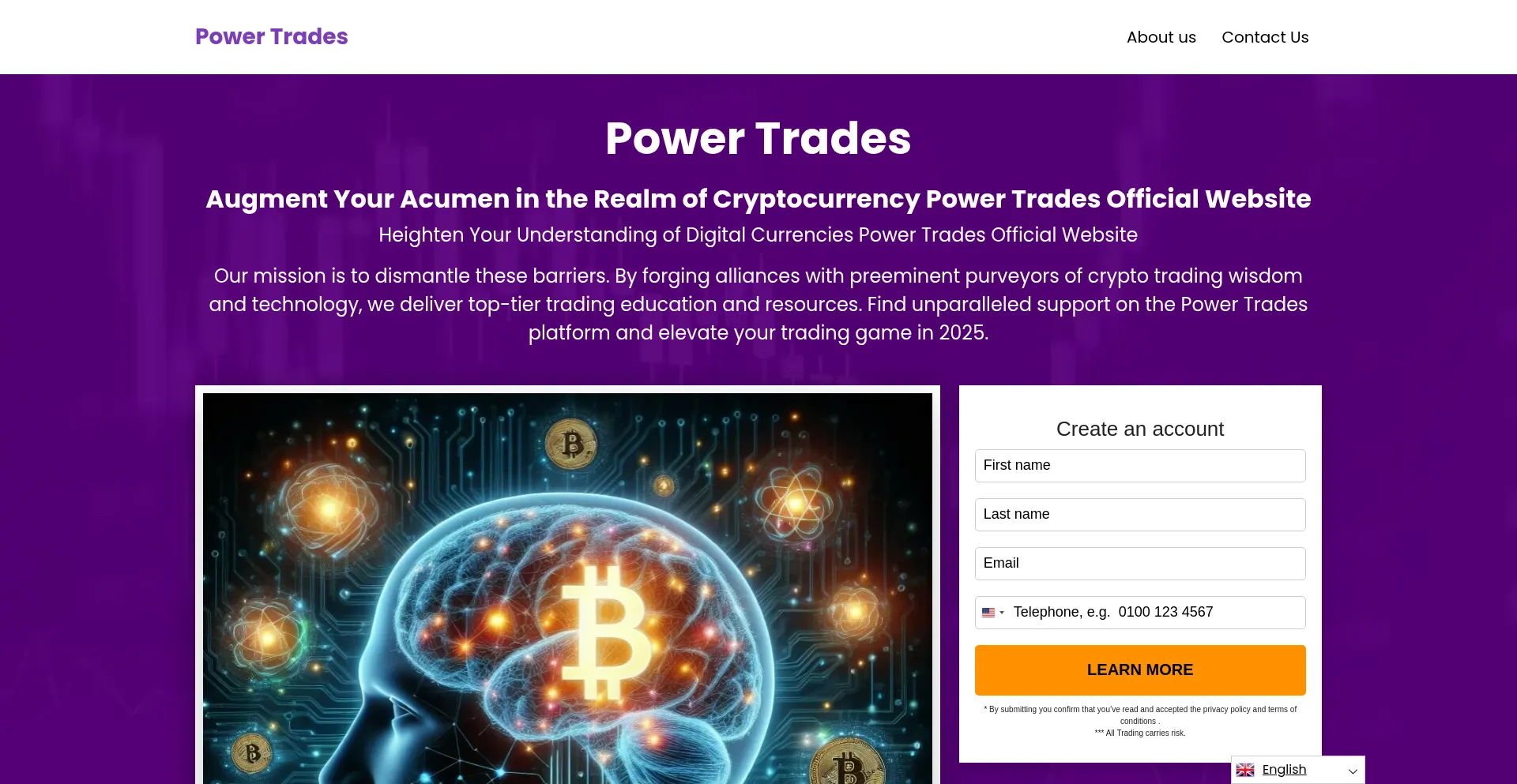 Website screenshot of Power-trades-app.com